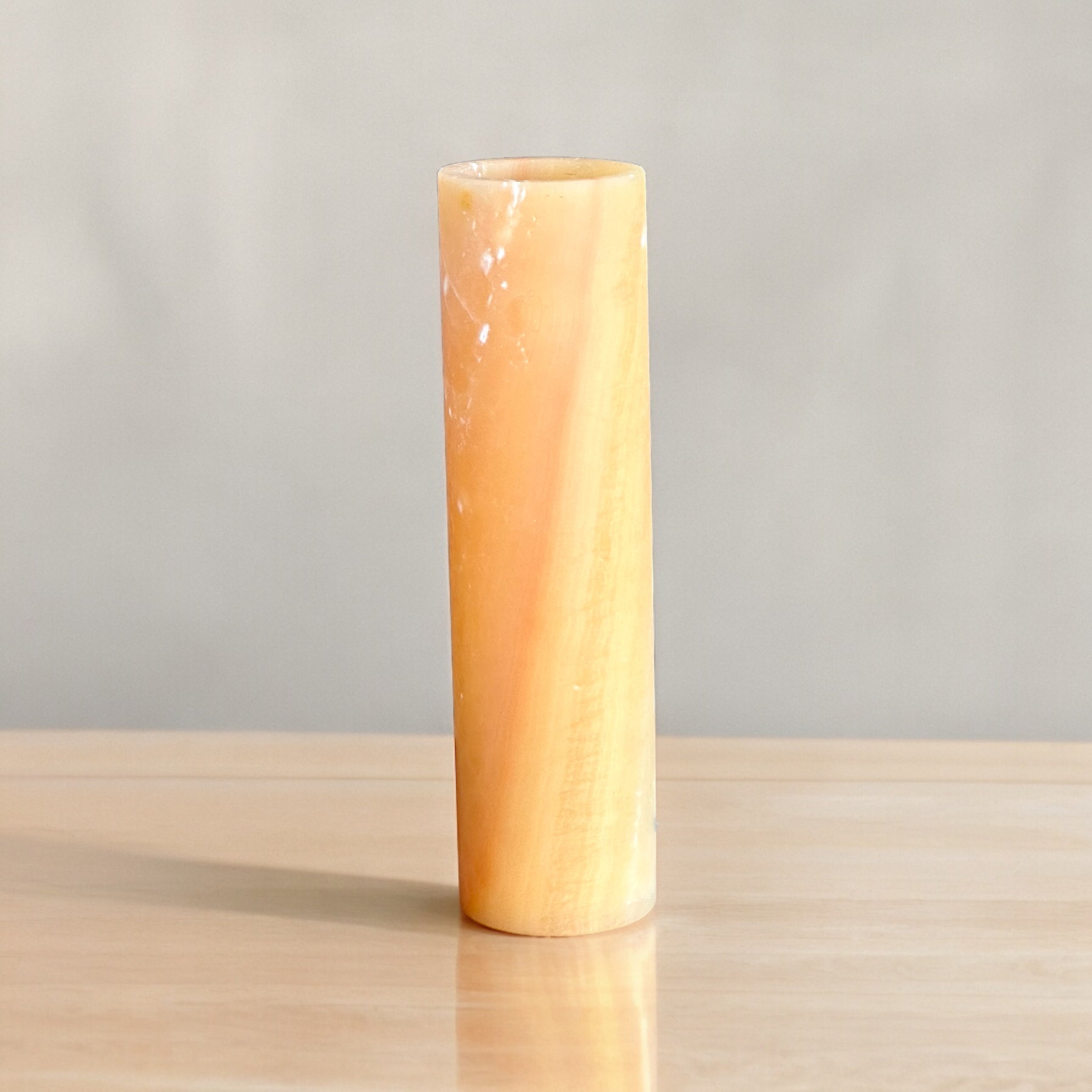 Orange Onyx Lamp - Handcrafted Natural Stone Lighting