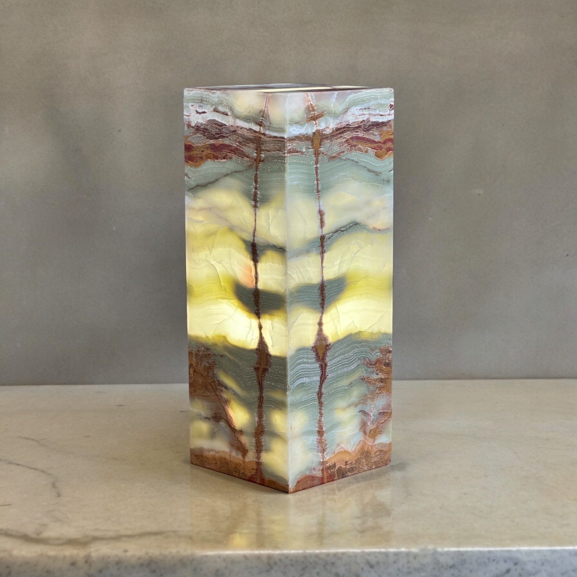 Green Onyx Lamp - Natural Stone Lighting for Home Decor