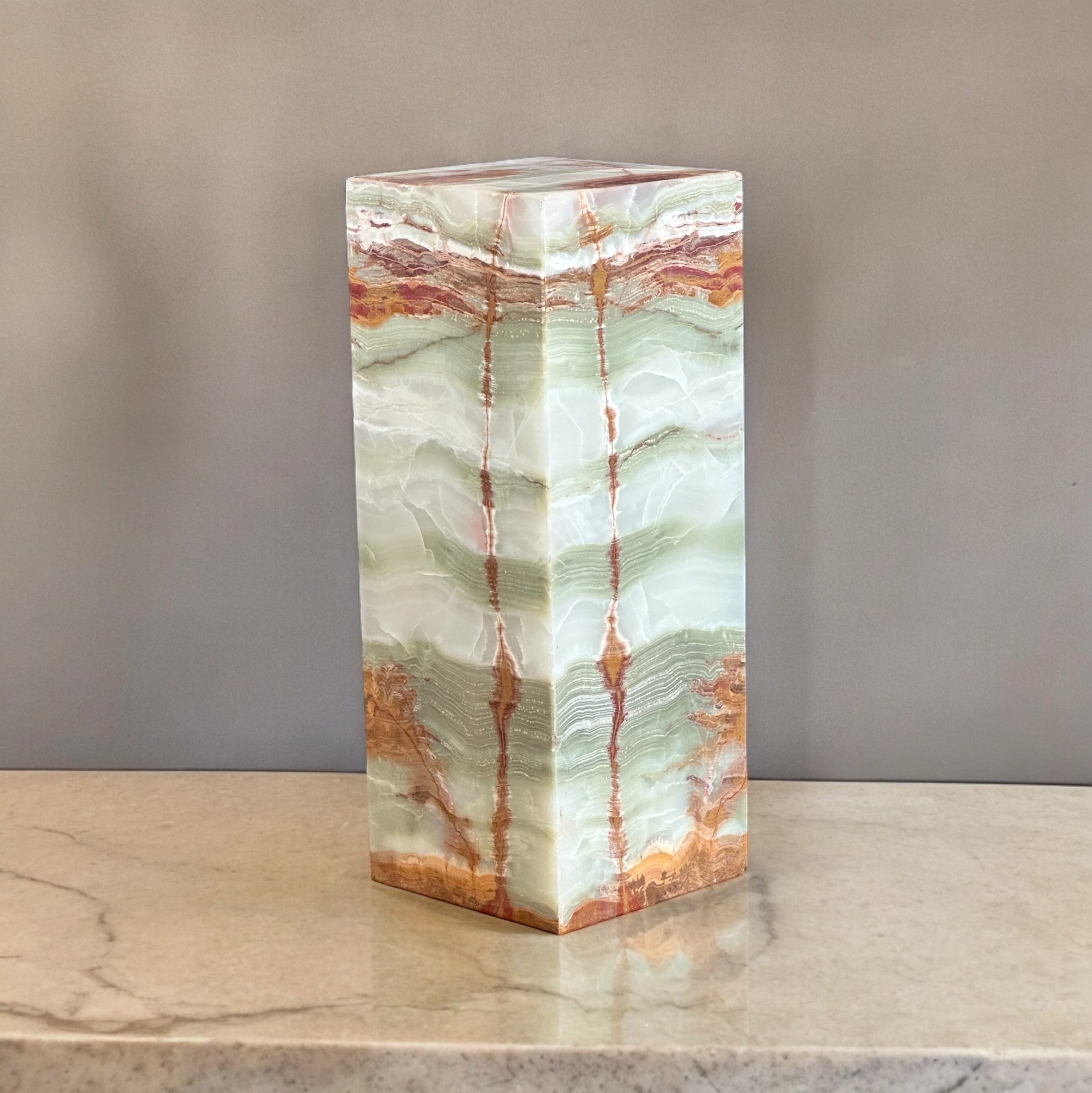 Green Onyx Lamp - Natural Stone Lighting for Home Decor