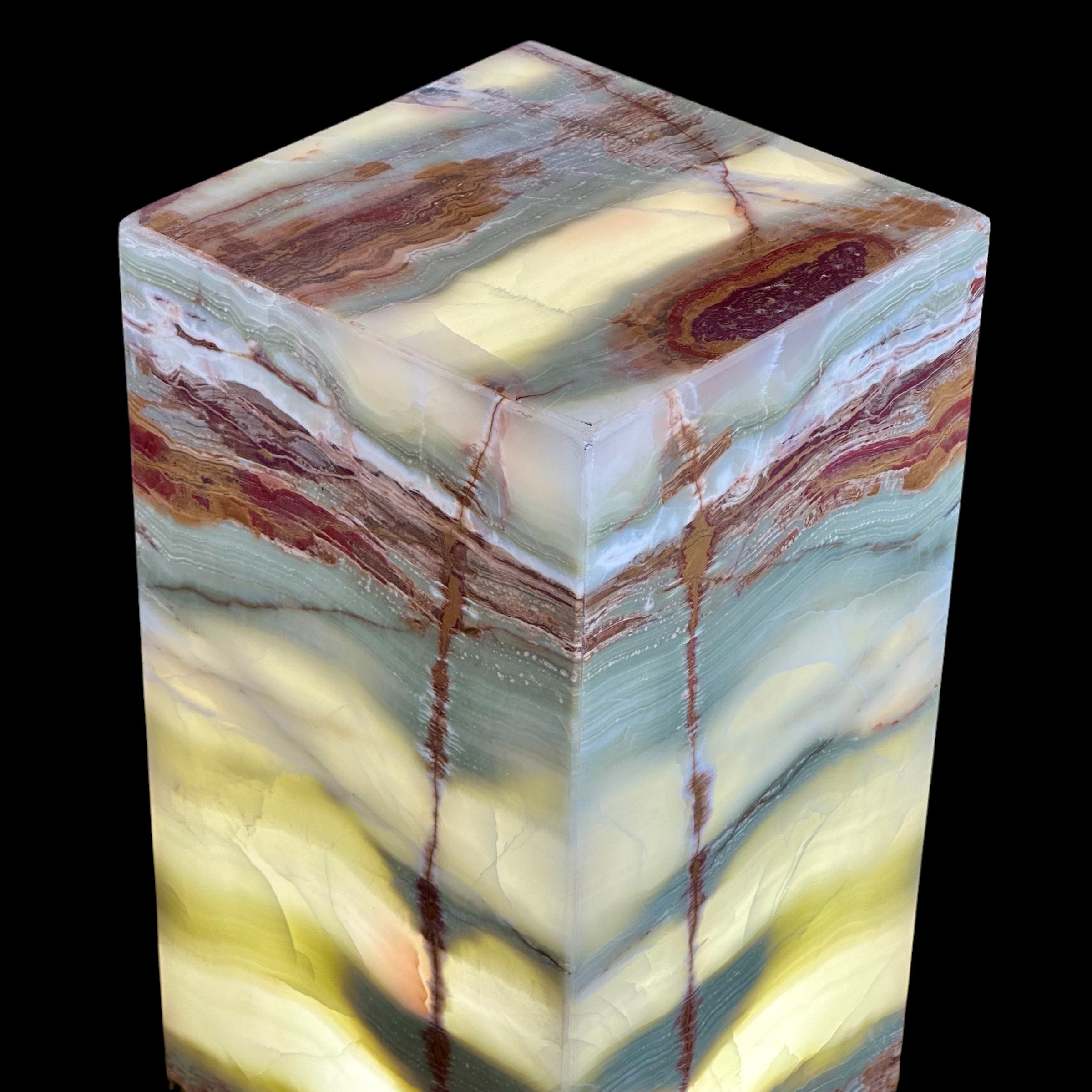 Green Onyx Lamp - Natural Stone Lighting for Home Decor