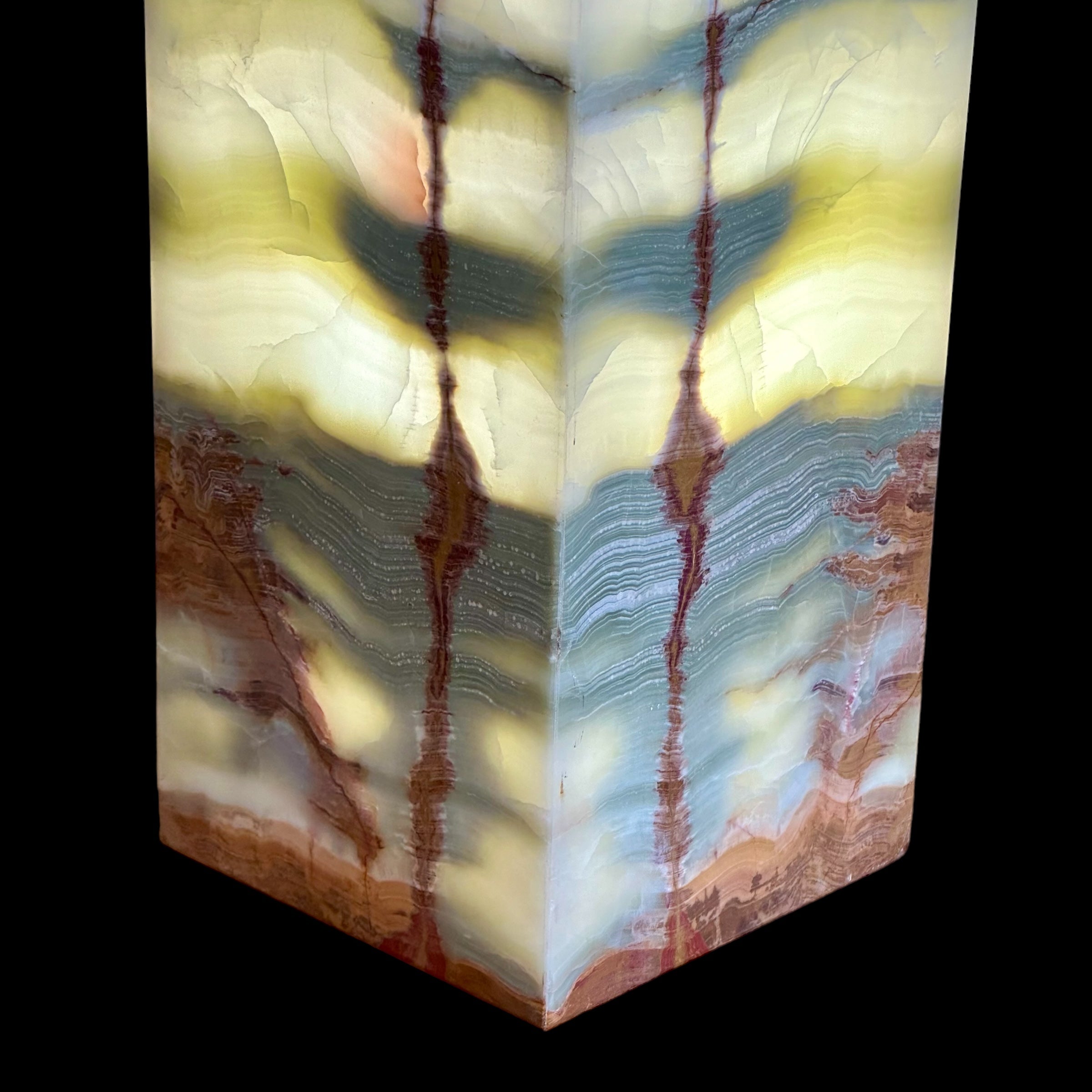 Green Onyx Lamp - Natural Stone Lighting for Home Decor