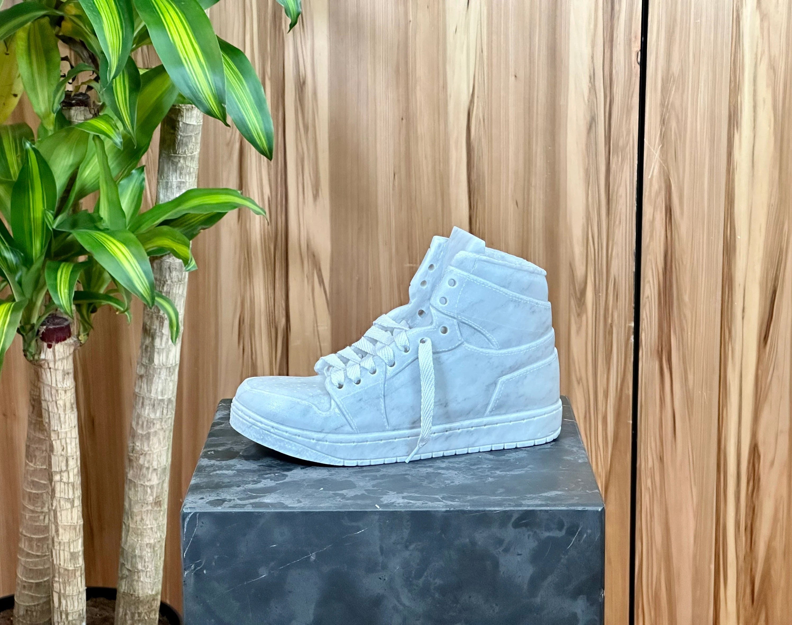 Marble Nike Inspired Hightop Sneaker Sculpture
