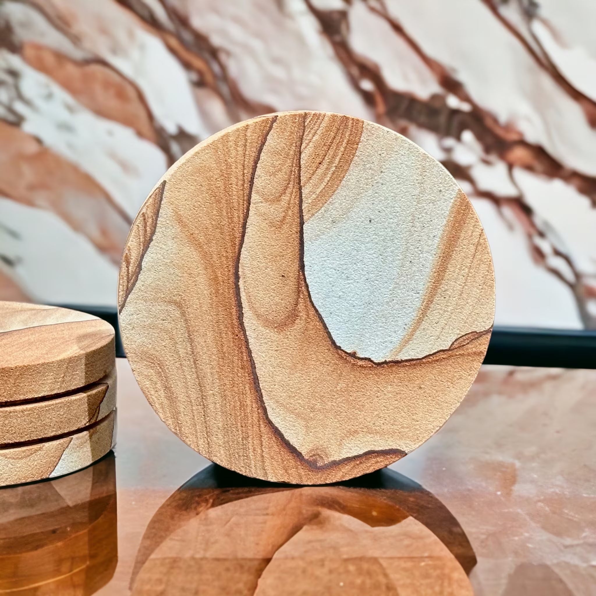 Desert Sunset Sandstone Coasters (Set of 4)