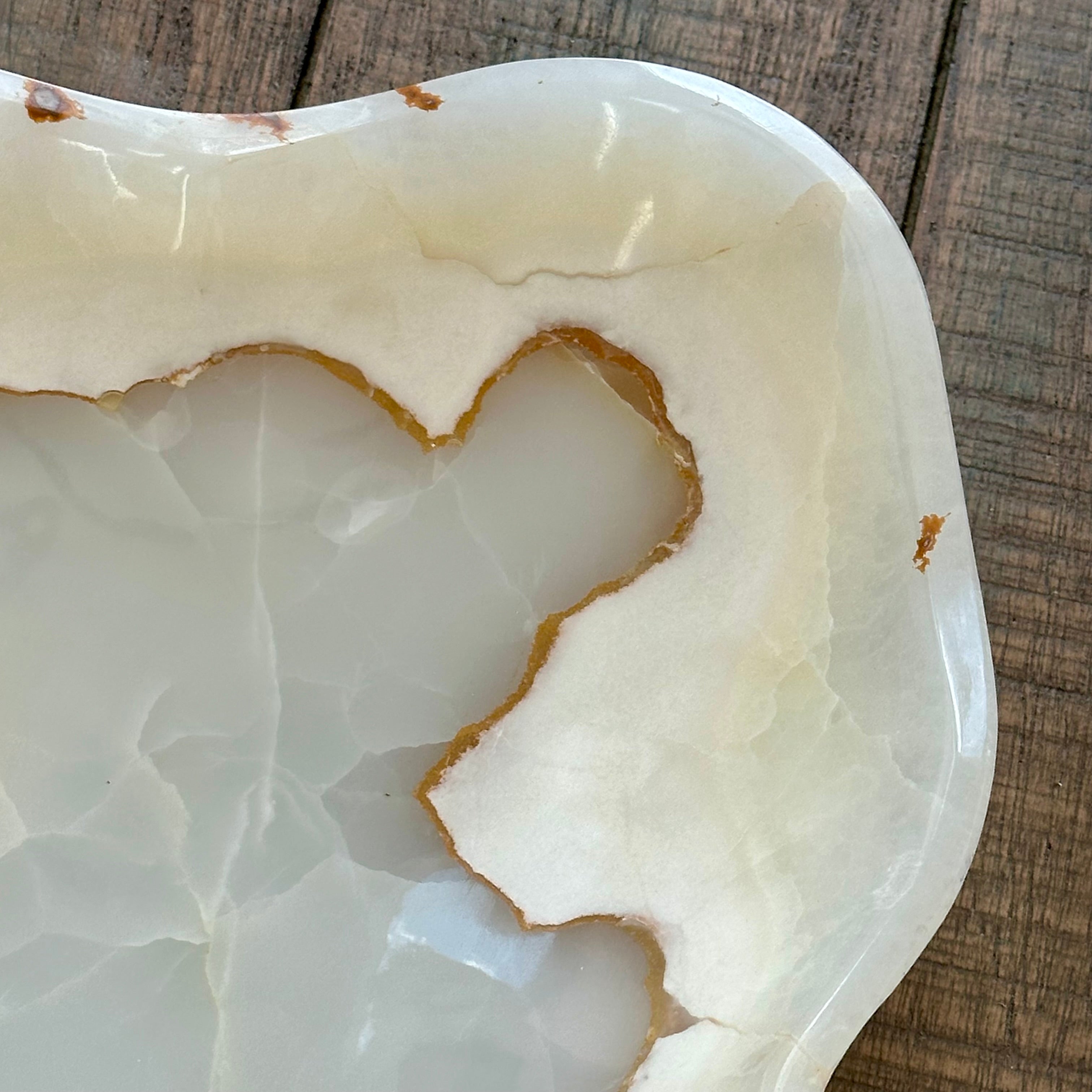 White Iridescent Onyx Bowl - Decorative Bowls