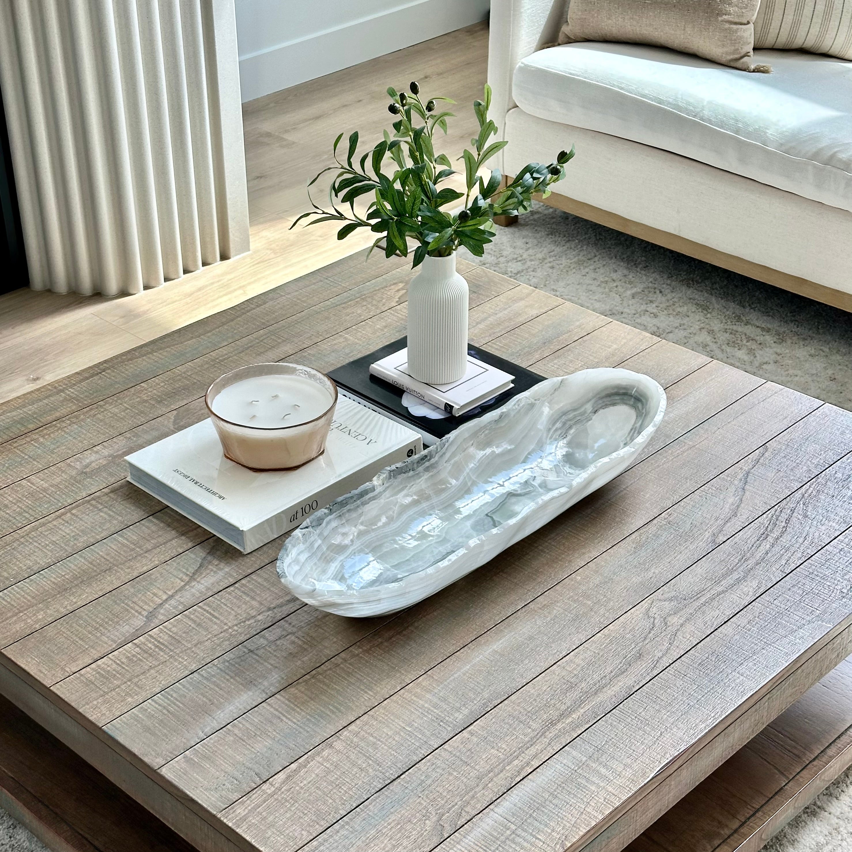 White Veined Onyx Bowl