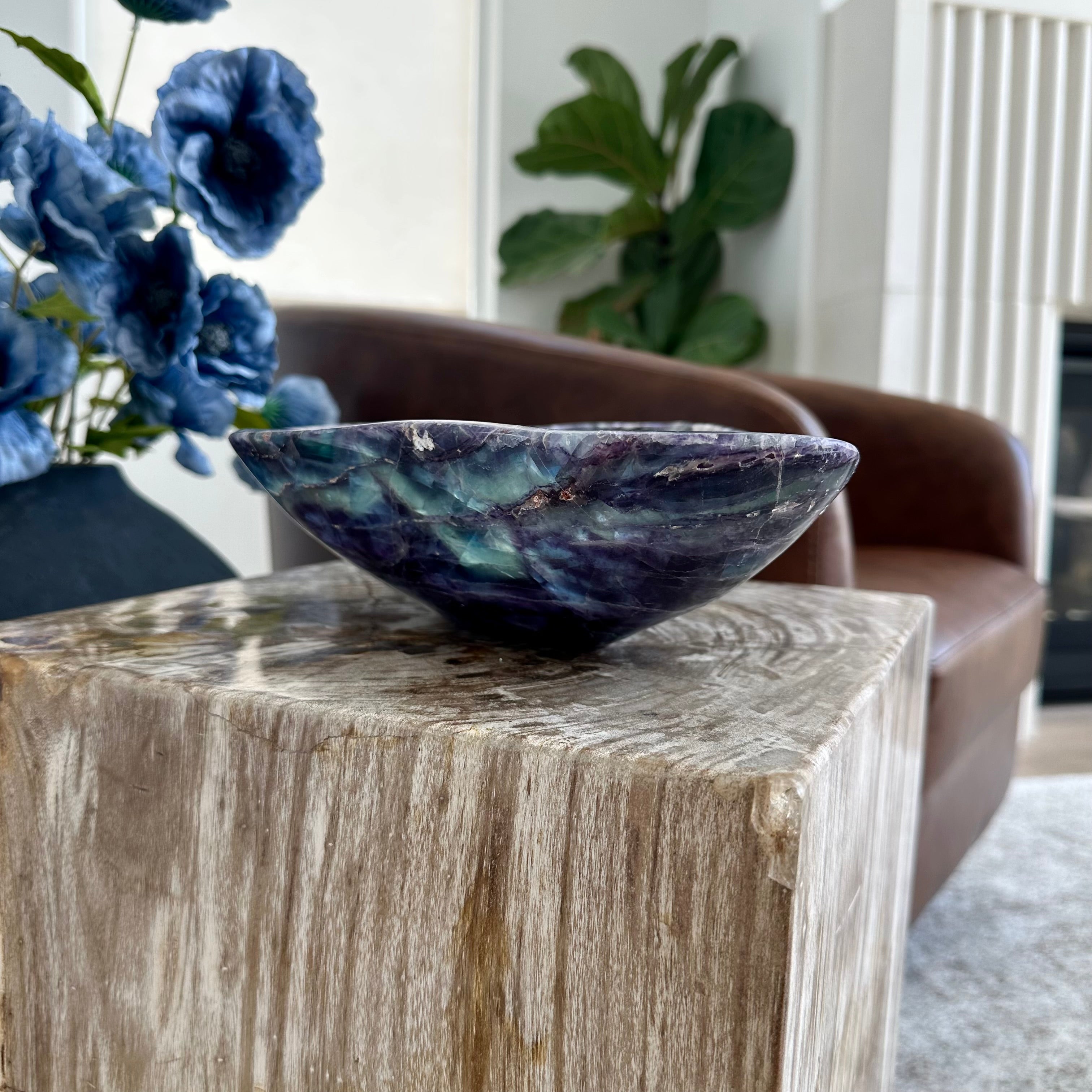 Fluorite Crystal Bowl – Hand-Carved Luxury Home Decor
