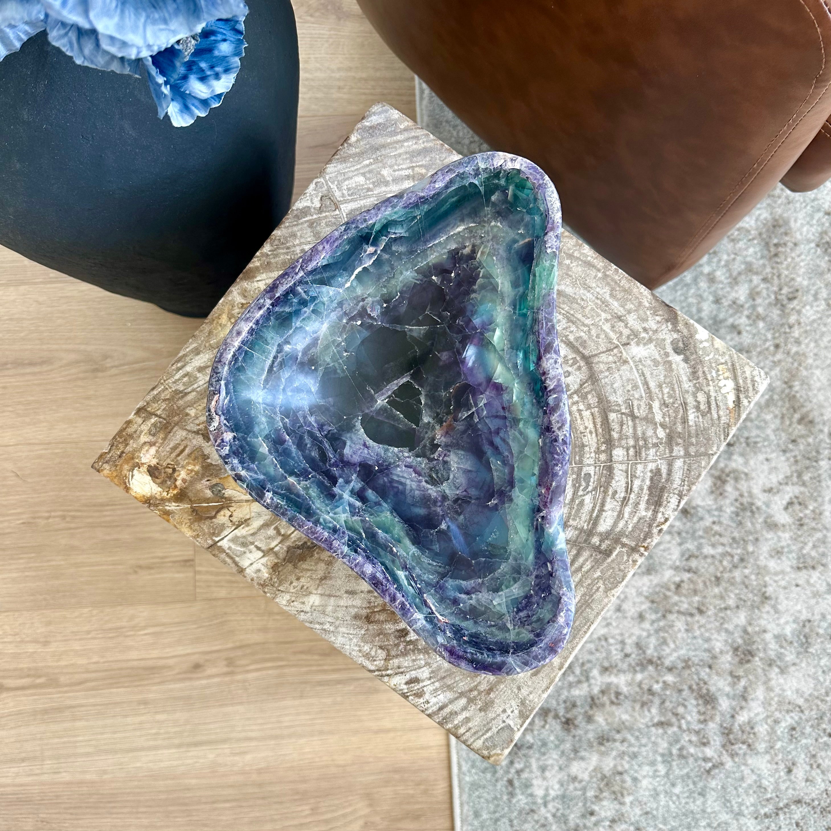 Fluorite Crystal Bowl – Hand-Carved Luxury Home Decor