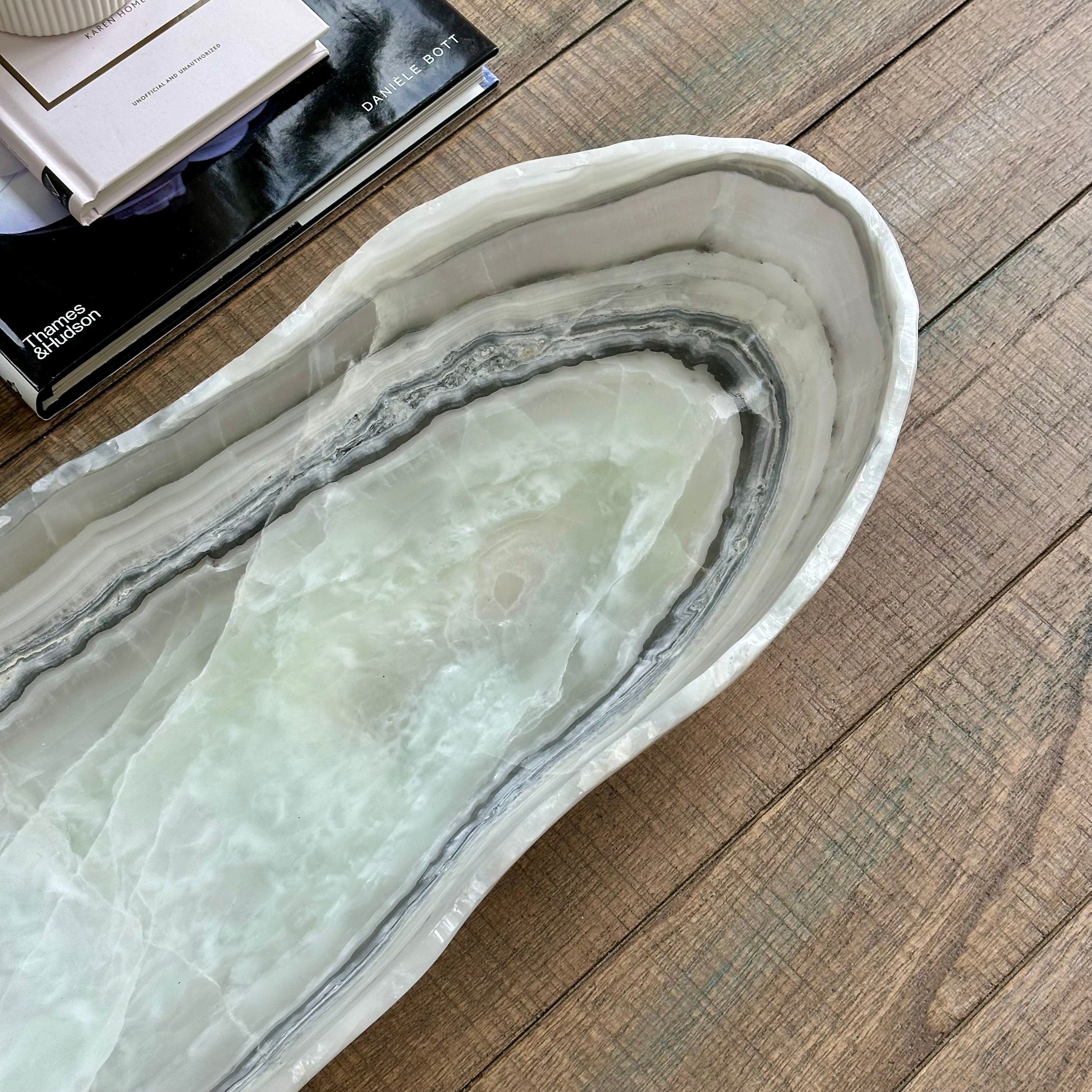 Layered Onyx Canoe - Handcrafted Statement piece