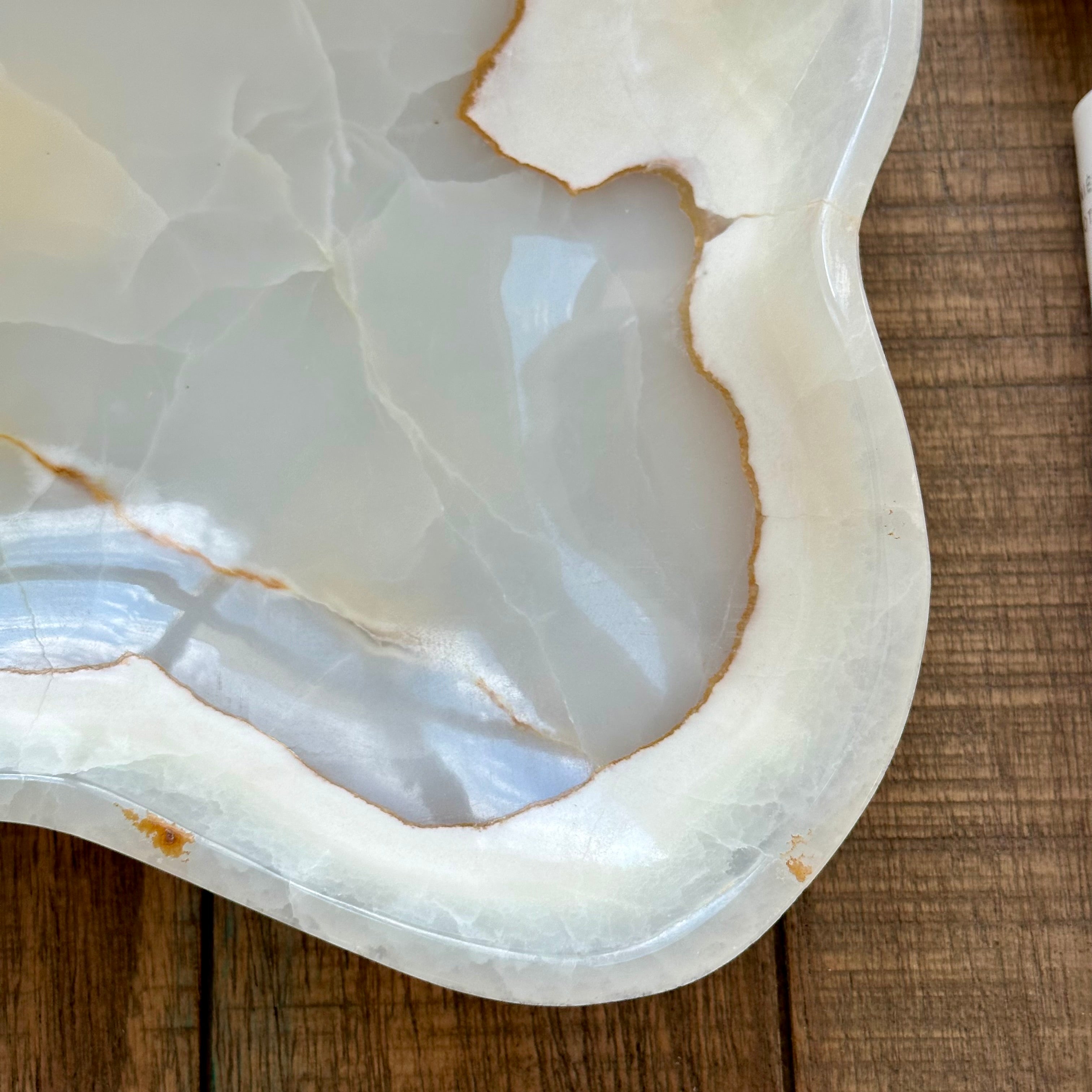 White Iridescent Onyx Bowl - Decorative Bowls