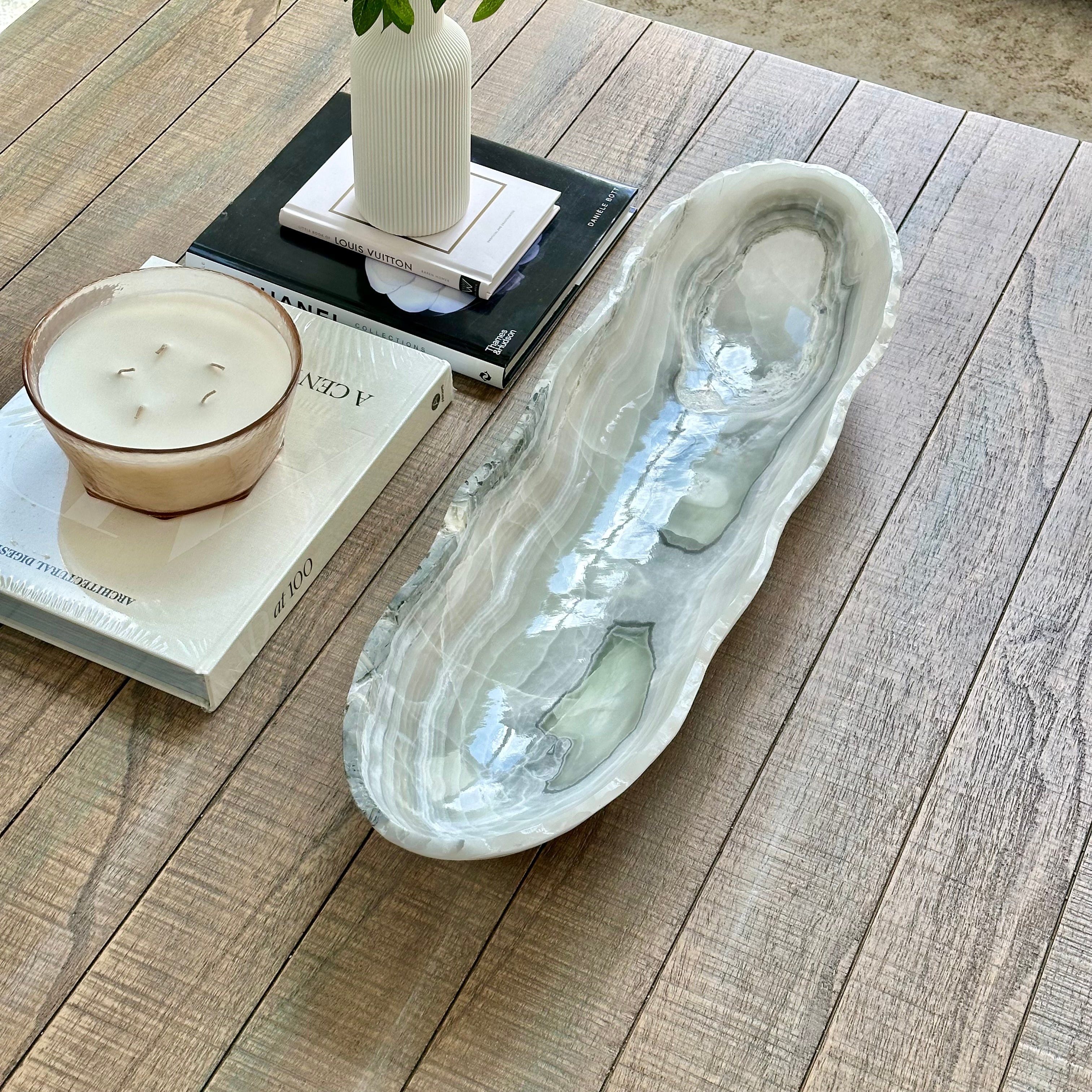 White Veined Onyx Bowl
