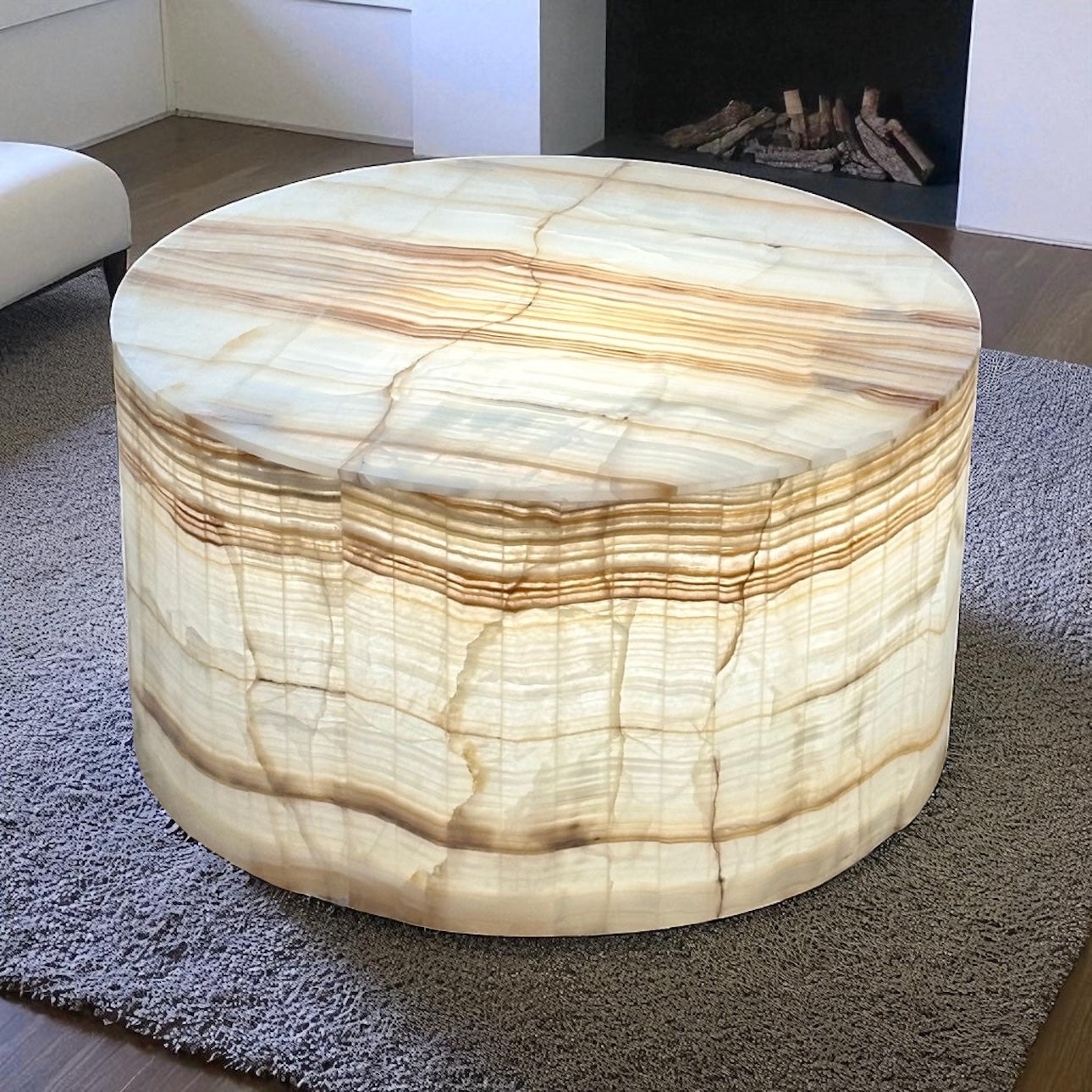 Round Honey Onyx Coffee Table