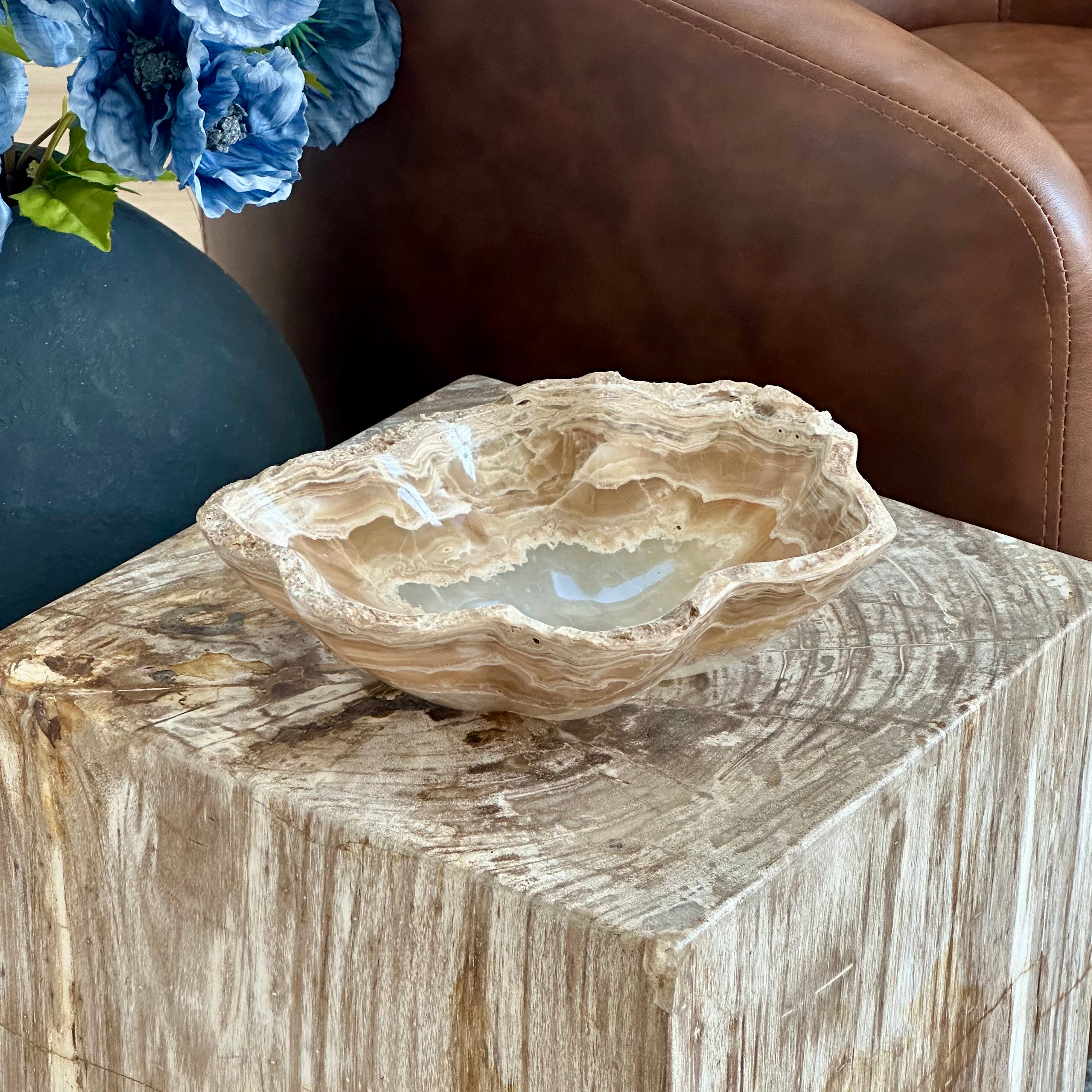 Handcrafted Beige Onyx Bowl