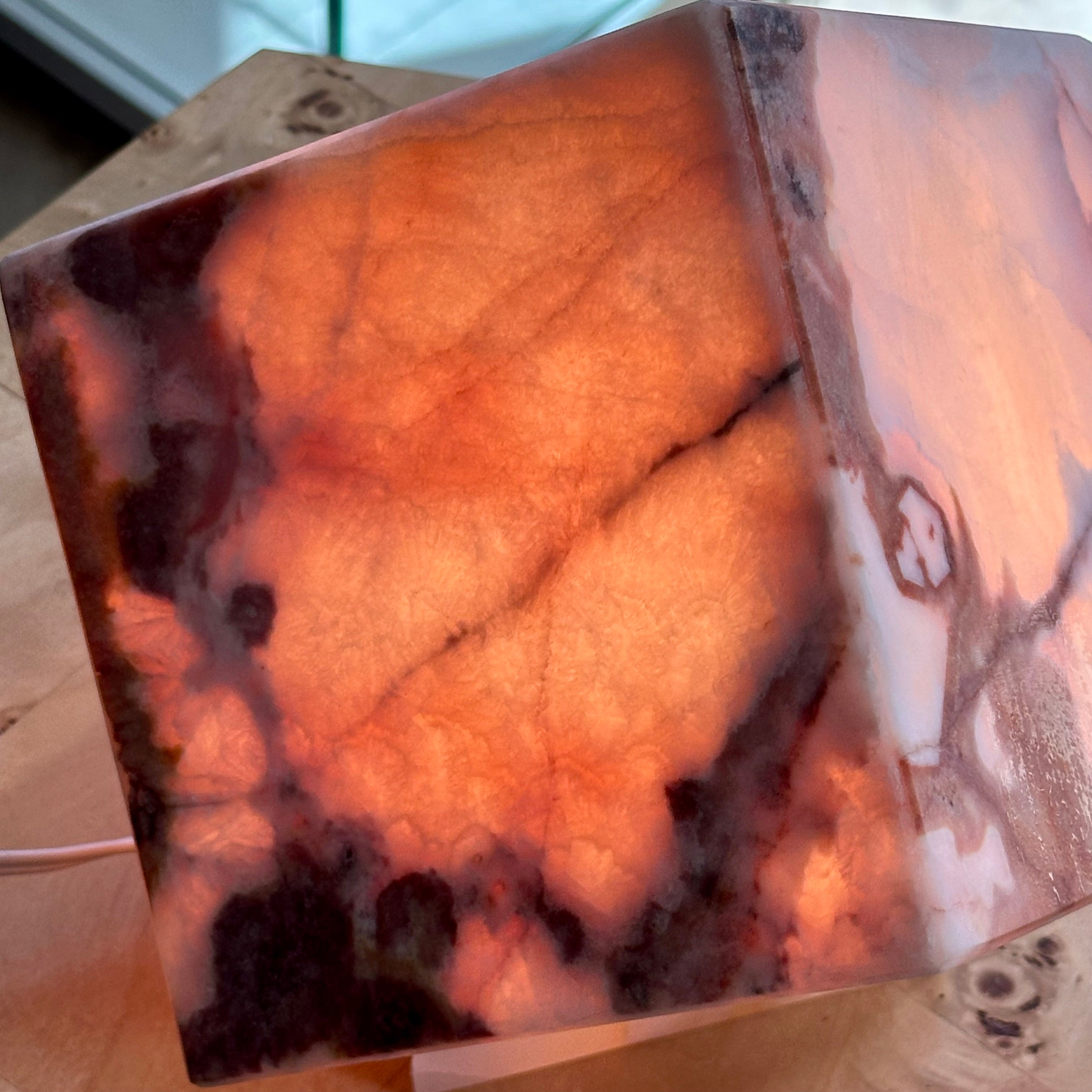 Pink Onyx Cube