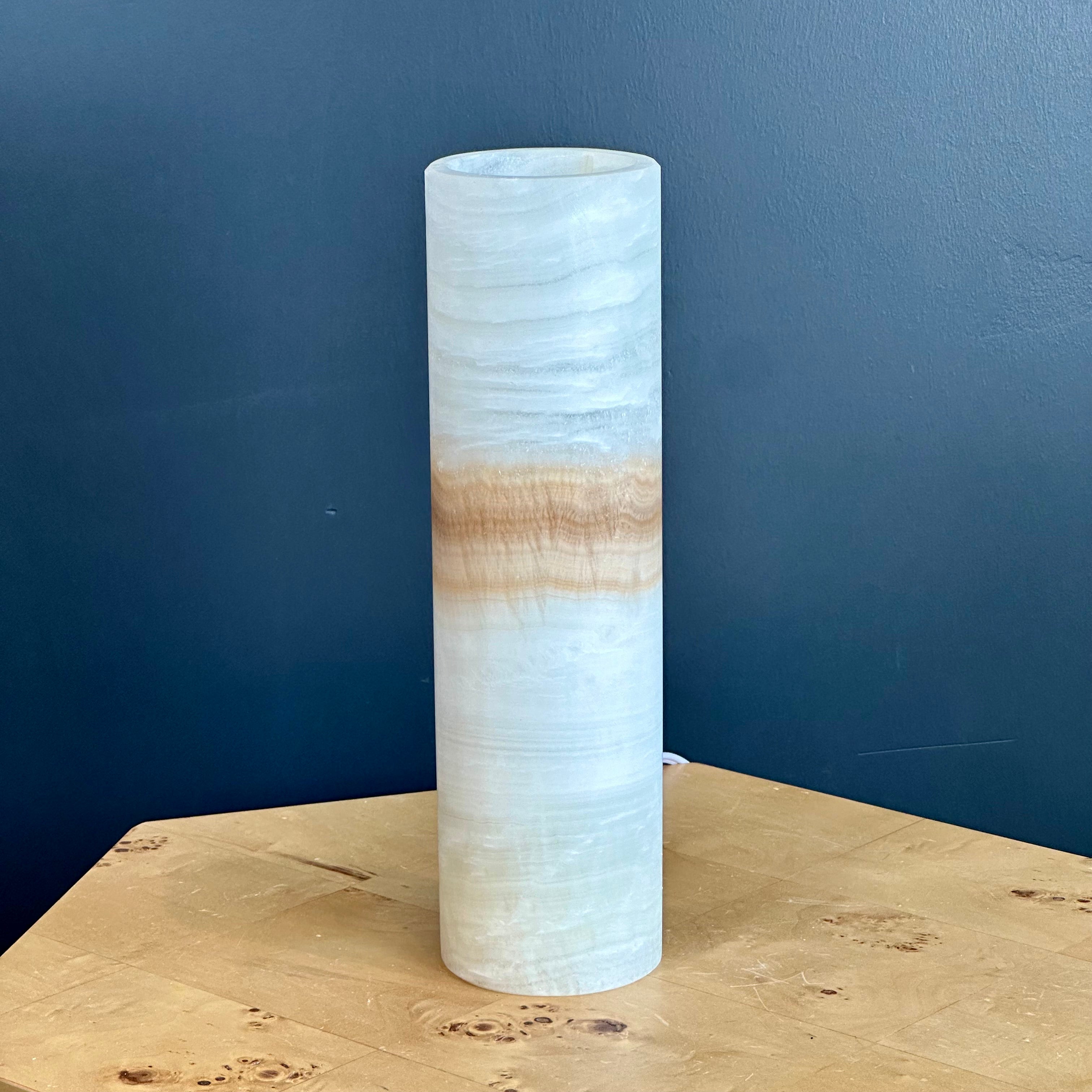 Banded Onyx Lamp - Handcrafted Natural Stone Lighting