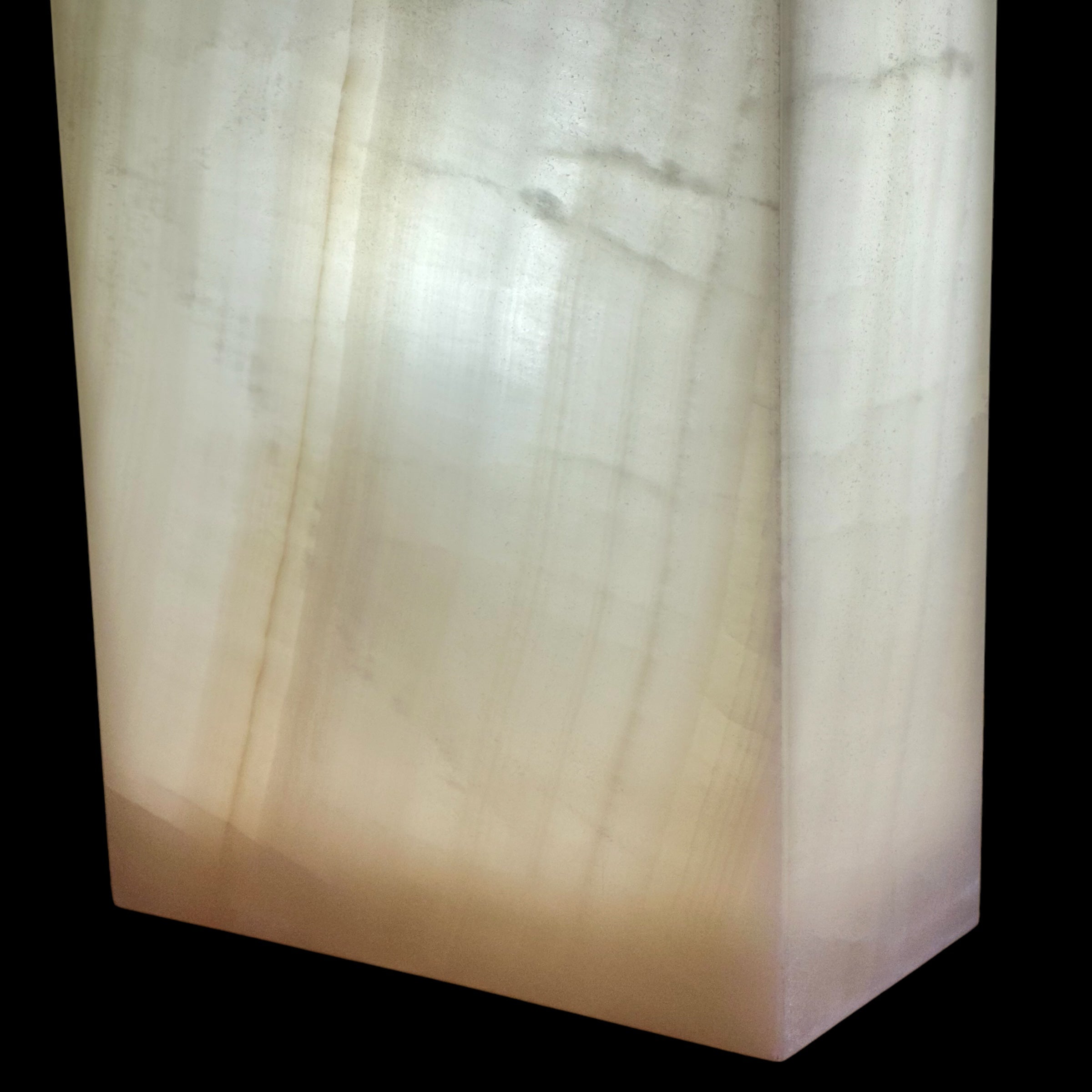 Natural Edge White Onyx Lamp - Handcrafted Stone Lighting