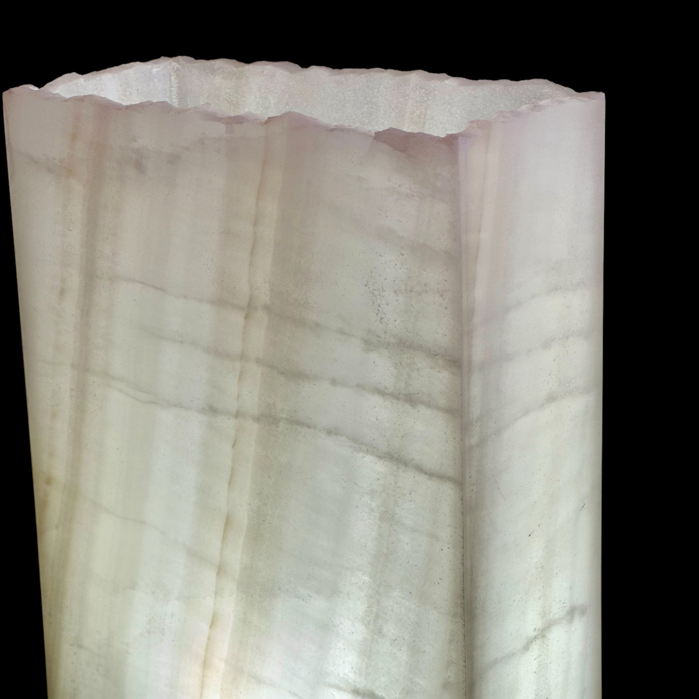 Natural Edge White Onyx Lamp - Handcrafted Stone Lighting