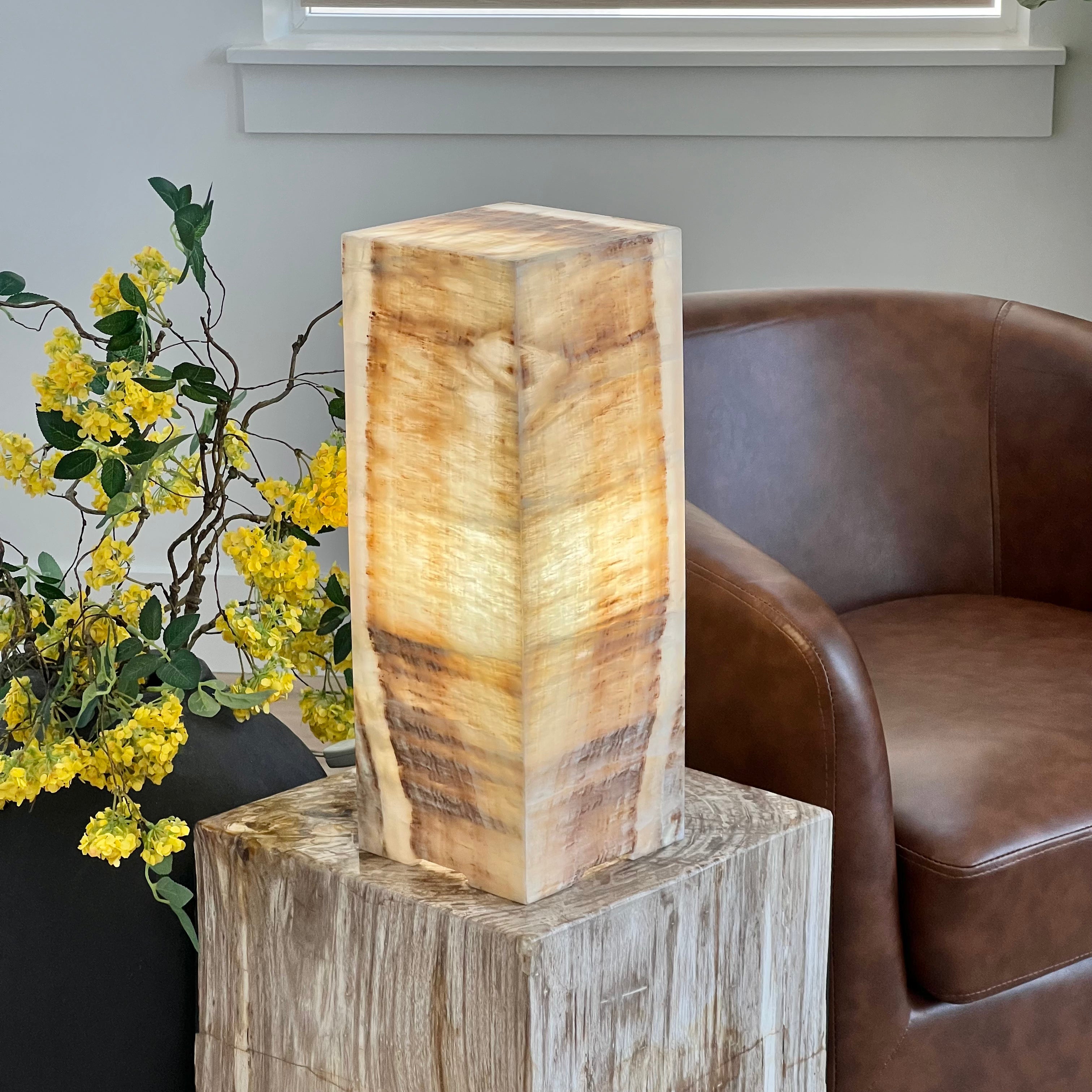 Handcrafted Honey Onyx Stone Lamp