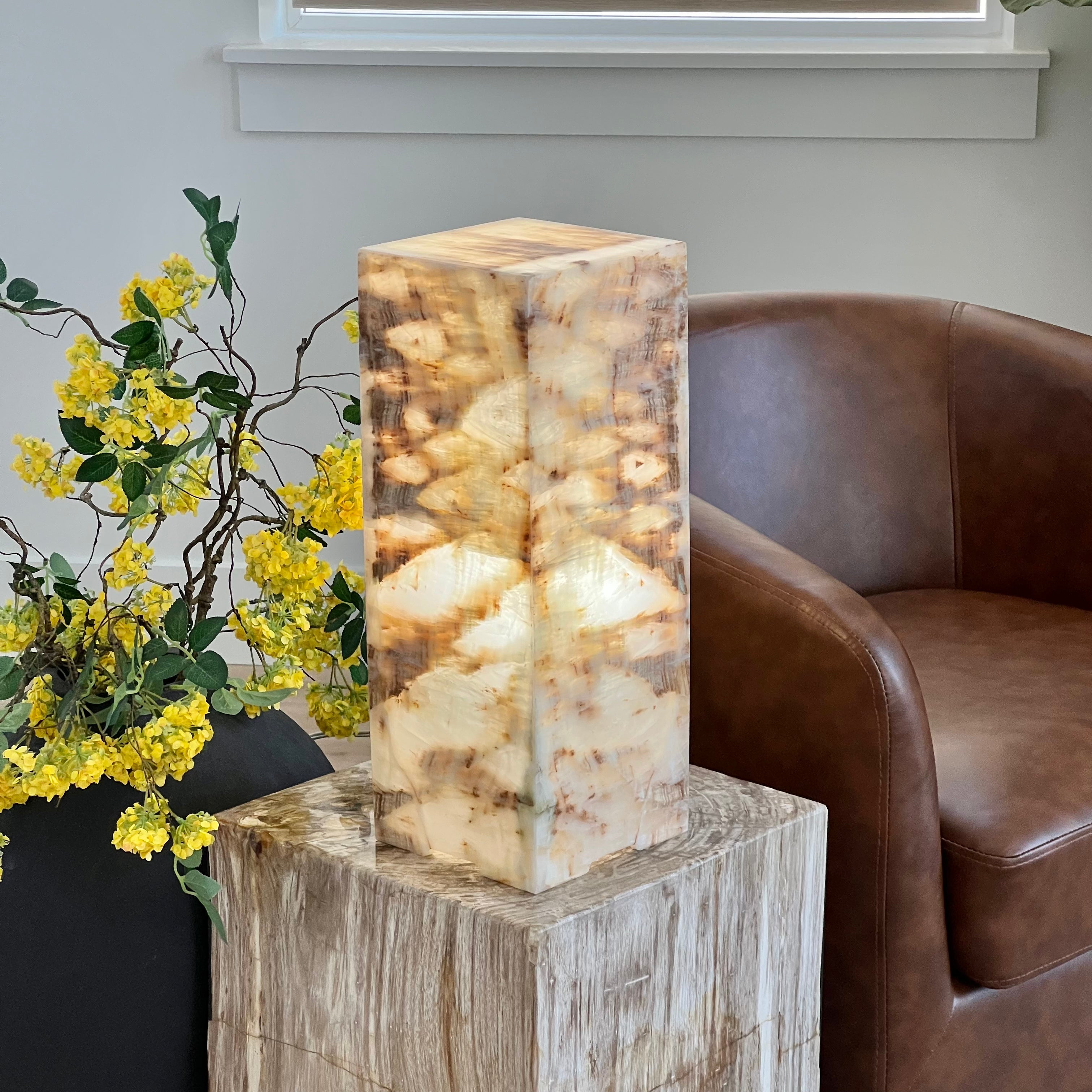 Handcrafted Honey Onyx Stone Lamp