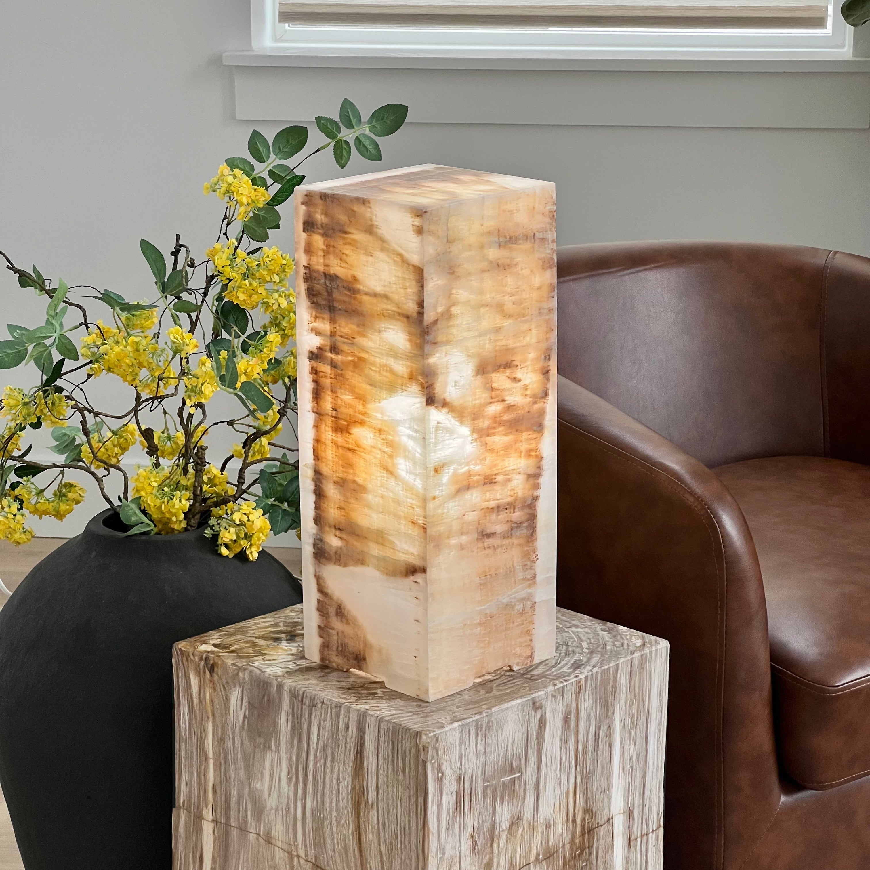 Handcrafted Honey Onyx Stone Lamp