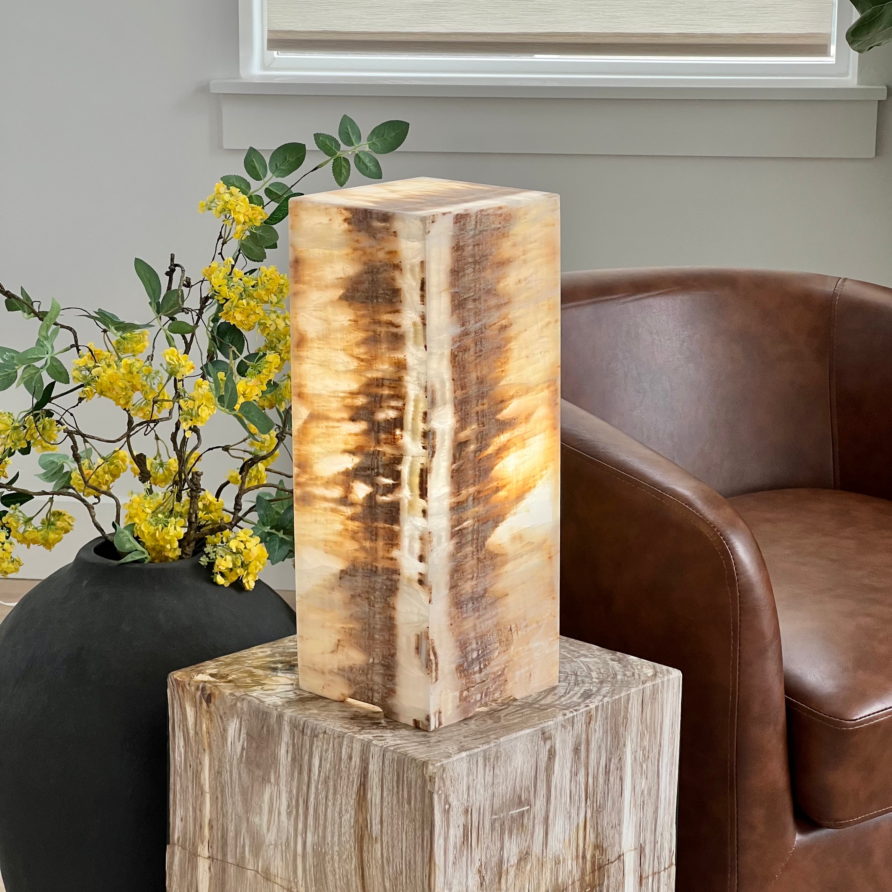 Handcrafted Honey Onyx Stone Lamp