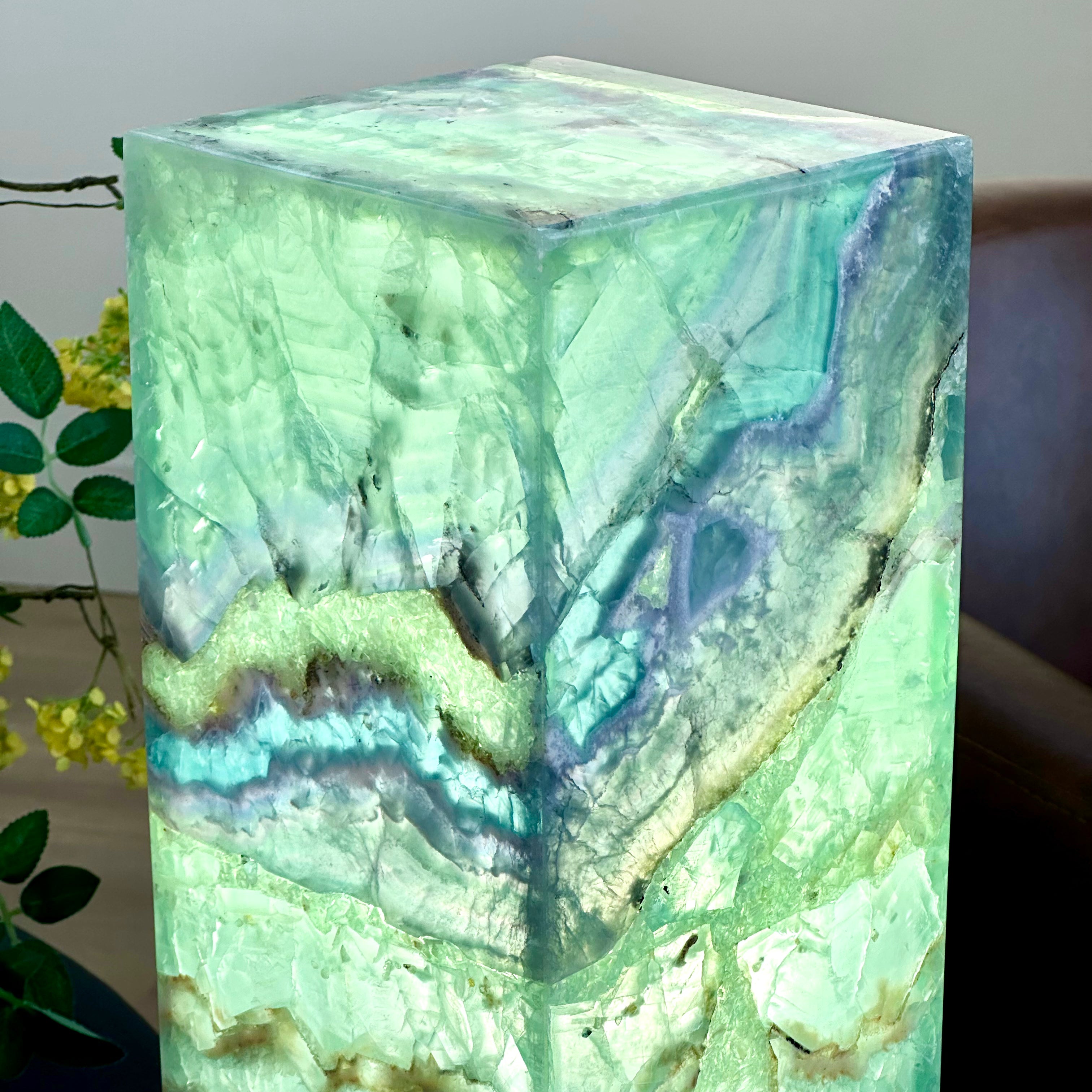 Sea Foam Fluorite Lamp