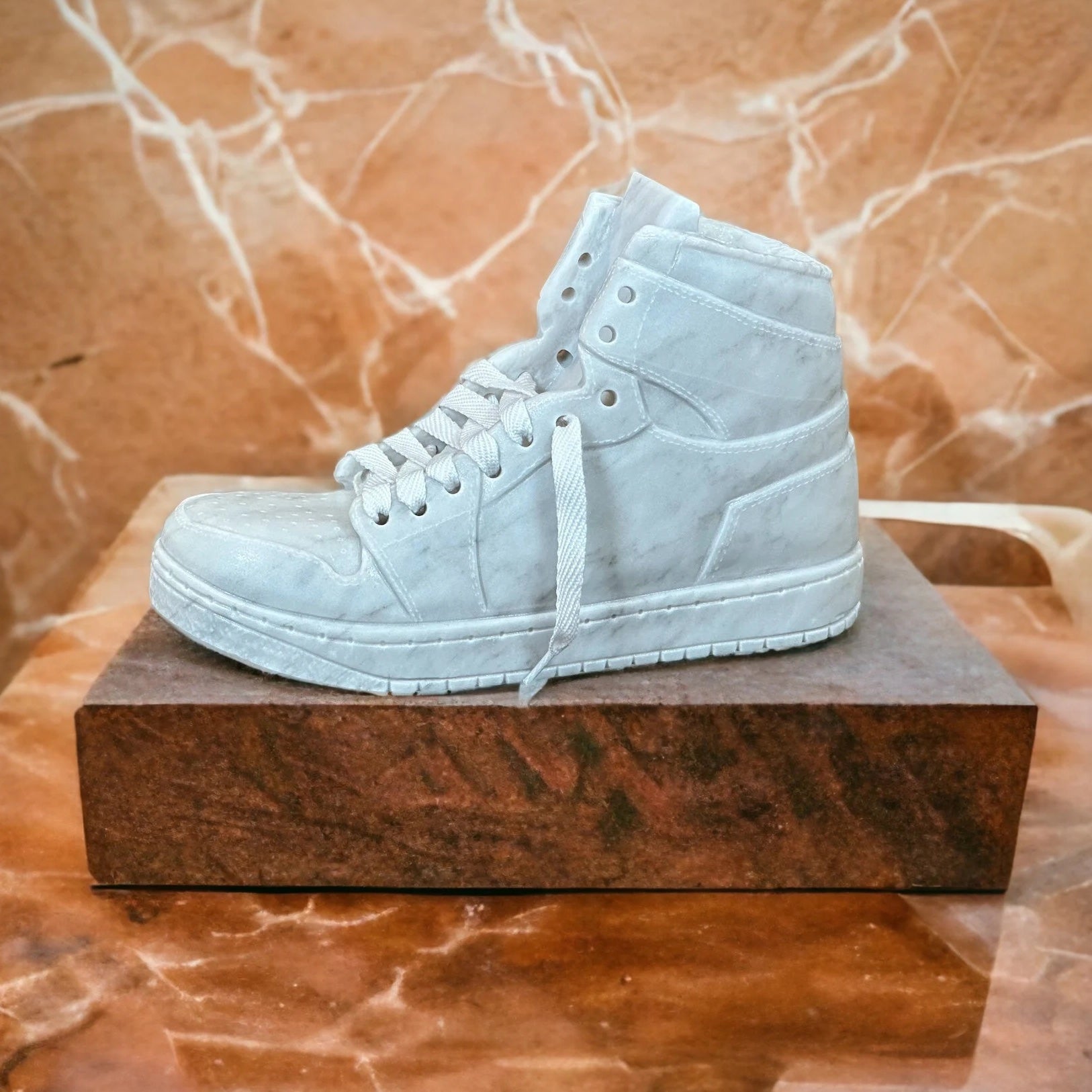 Marble Nike Inspired Hightop Sneaker Sculpture