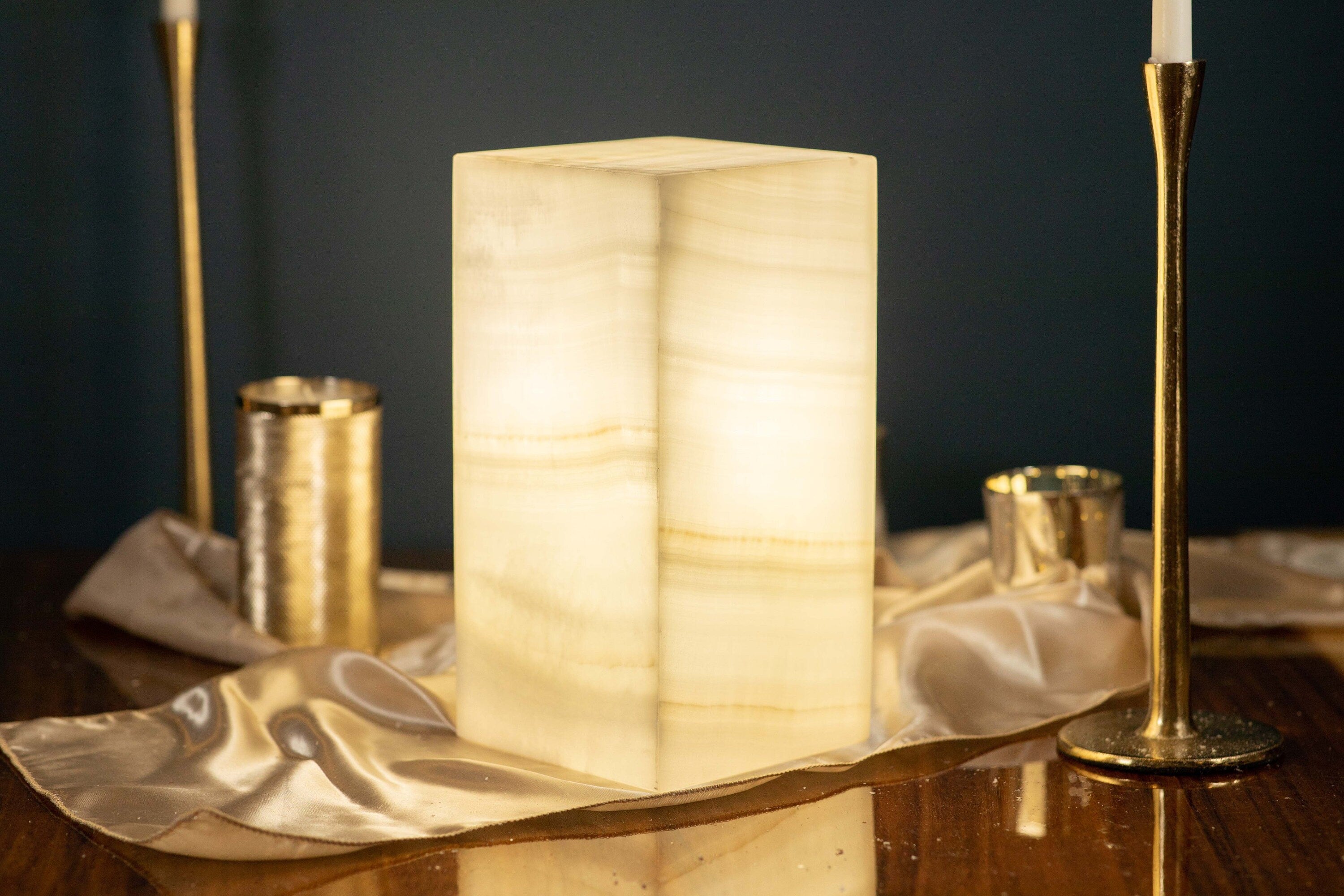Beige Accents - White Onyx Lamp - One of a Kind