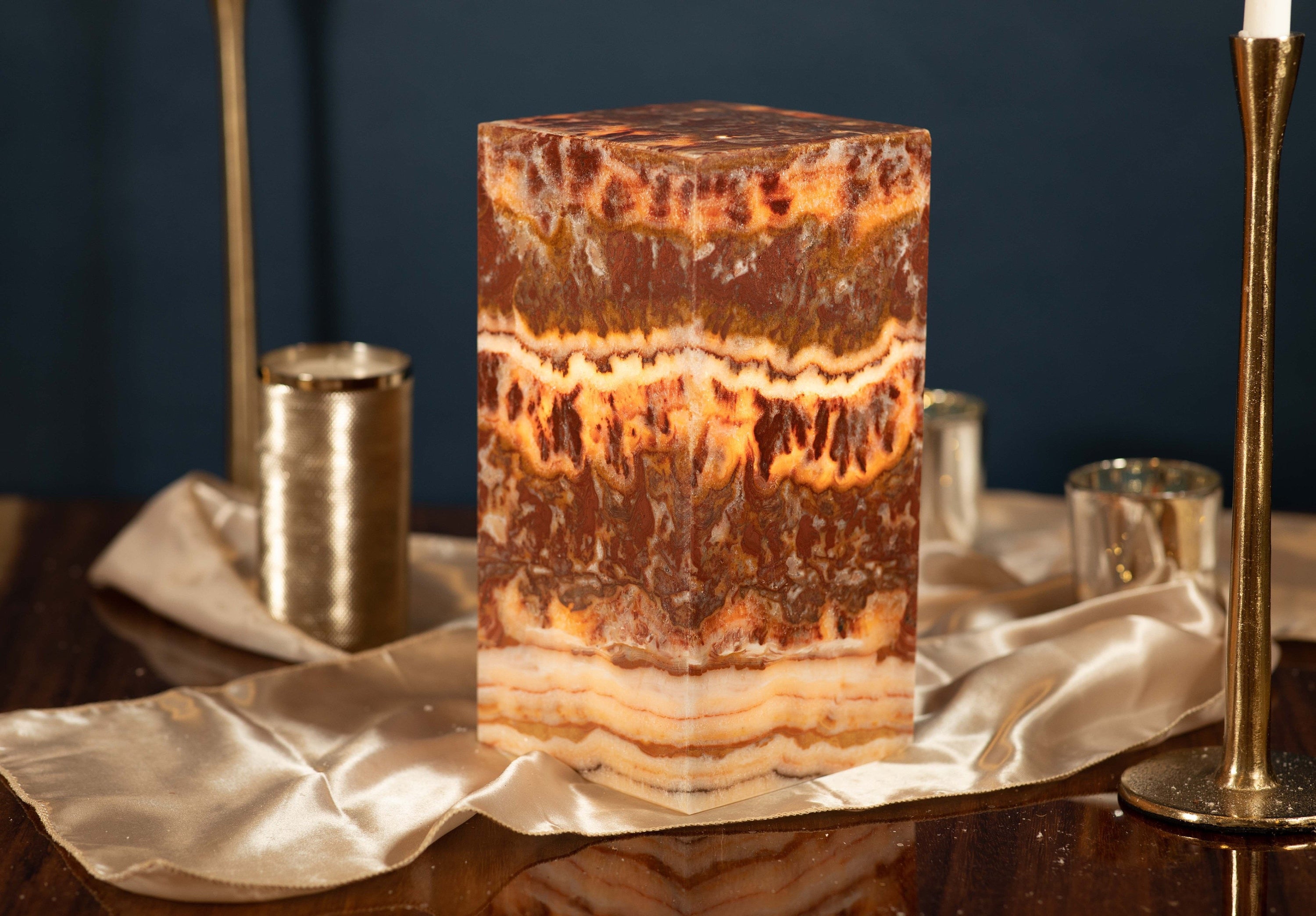 Christmas Red Onyx Lamp - 12 Inches - Handmade