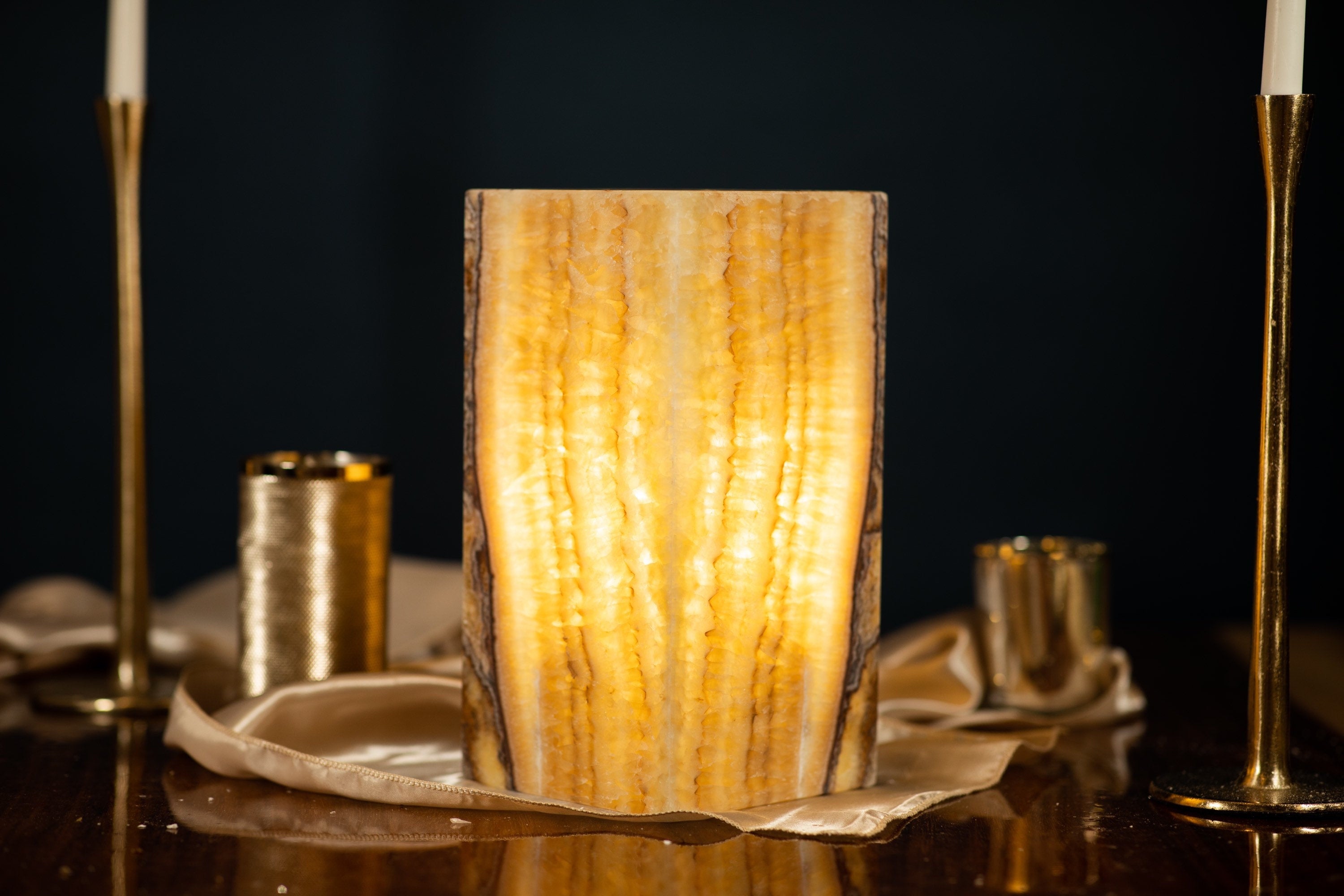 Beige Bands - Calcite and Onyx Banded Lamp