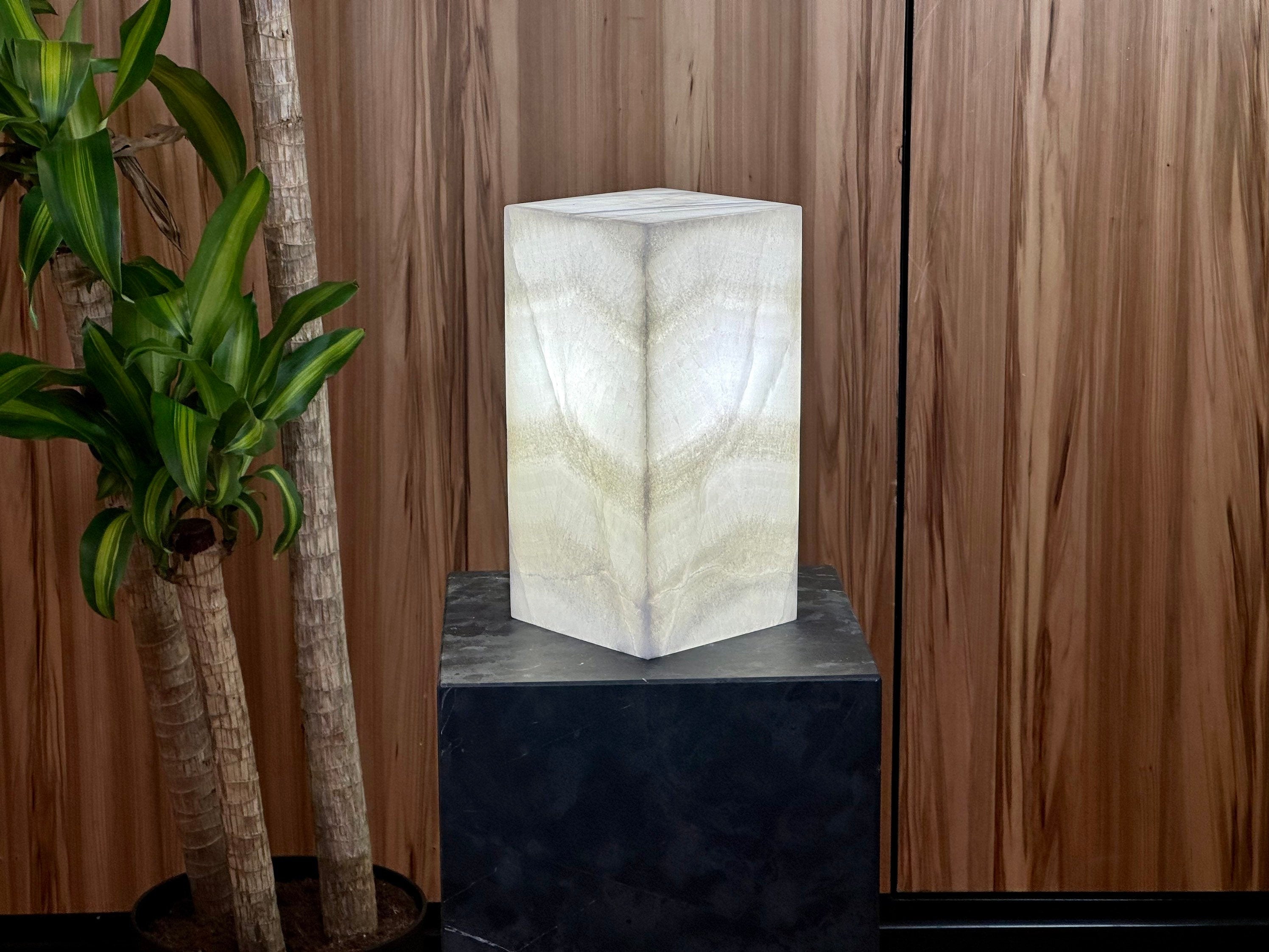 Pure White Onyx Lamp - Bedside Lamp, Nightlight, Modern Lighting
